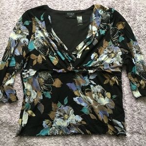 Studio by Liz Claiborne Layered Floral Blouse